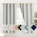 NICETOWN Grey Complete 100% Blackout Curtain Set, 52W x 45L, 2 Pcs, Thermal Insulated & Energy Efficiency Window Draperies for Guest Room, Full Shading Panels for Shift Worker and Light Sleepers