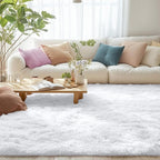 OLANLY 6x8 Machine Washable Large Area Rugs for Living Room, Bedroom, Soft Fluffy Shaggy Bedside Rug, Indoor Floor Carpet for Kids Girls and Boys, Dorms, Nursery, Home Decor Aesthetic, White