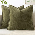 MIULEE Decorative Couch Throw Pillow Covers 20x20 Inch Olive Green 2 Pack
