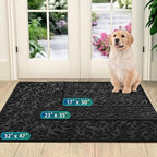 Bulijojo Sturdy Front Entrance Doormats,Durable Heavy Duty Welcome Mat,Thick Absorbent Natural Rubber Non Slip Mat,Easy Clean Entryway Mat Leaves Black 23"x35"