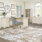 XLUEZ 5x7 Area Rugs for Living Room, Washable Modern Abstract Large Area Rug Neutral Soft Non Slip Kids Rug Stain Resistant Indoor Carpet for Bedroom Nursery Dining Room Playroom(Beige, 5'x7')