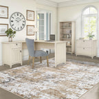 XLUEZ 5x7 Area Rugs for Living Room, Washable Modern Abstract Large Area Rug Neutral Soft Non Slip Kids Rug Stain Resistant Indoor Carpet for Bedroom Nursery Dining Room Playroom(Beige, 5'x7')