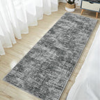 2'6''x8' Runner Rugs Washable Rug: Modern Abstract Living Room Rug Soft Anti-Skid Thin Carpet Indoor Floor Non-Shedding Carpets for Bedroom Dining Room Farmhouse Nursery Home Office - Black