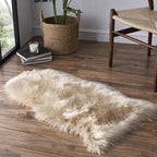 Faux Fur Rug Sofa Chairs Cover, Beige Small Rug for Bedroom, 2X3 Shaggy Furry Rugs for Kids Room, Shag Fluffy Rugs for Nursery Room, Soft Fuzzy Plush Carpet