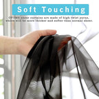 OVZME Black Sheer Curtains Dark Color Curtain Panels for Living Room, Light Reducing Sheer Curtains 108 inch Length 2 Panels Set Rod Pocket Window Panels