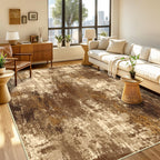 RELEANY Washable Runner 2'x8' Abstract Area Rug for Hallway Brown Tan