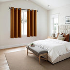 MIULEE Gold Brown Blackout Curtains - Bedroom Window Treatment Curtains Thermal Insulated Room Darkening Drapes for Living Room Kitchen Grommet Light Blocking Drapery, 40 x 54 Inches Long, 2 Panels