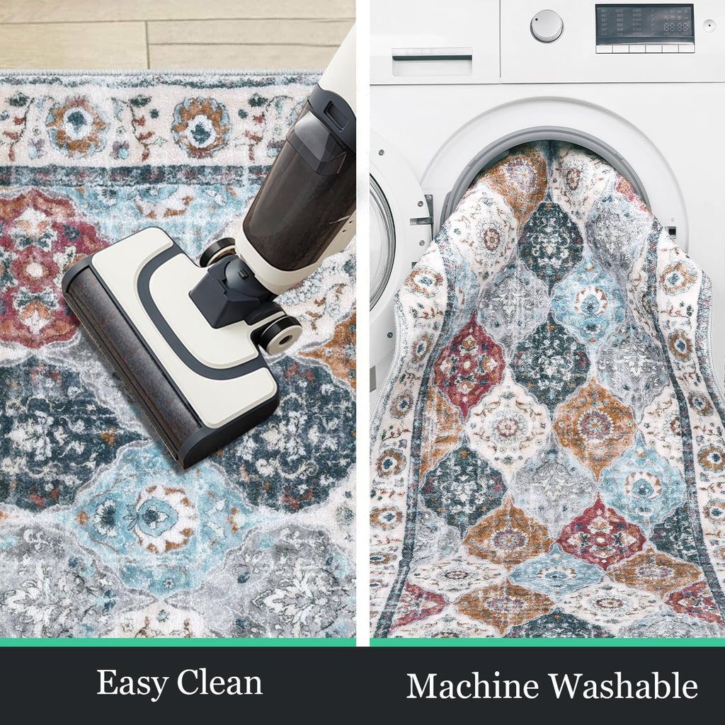 HEBE Hallway Runner Rug 2'8''x8', Washable Non Slip Kitchen Rug Runner