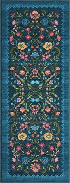 GarveeHome Floral Rug 2x6 Runners for Hallways, Boho Kitchen Runner Rugs Non Slip Bath Runners, Vintage Washable Runner Rug for Bedroom, Soft Long Rugs for Entryway Bathroom Laundry Dorm, Blue
