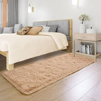 Tepook Soft Runner Rugs for Bedroom 2x6 ft with Rubber Backing, Beige Fluffy Rugs for Living Room, Shag Bedside Rug Fuzzy Plush Carpet for Room, Area Rug for Dorm Nursery Hallway Indoor Home Decor