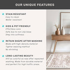 Hazo Haus Boho Bathroom Rug 2x5 Runner, Neutral Farmhouse Kitchen Rugs, Small Throw Runners for Laundry Room Bedroom, Vintage Floral Décor, Non-Slip Low-Pile Washable Stain Resistant Beige Latte