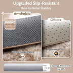 Amdrebio Tie-Dyed Beige Tan Round Area Rug 4Ft for Bedroom, Fluffy Plush Shag Furry Circle Rugs for Kids Room, Living Room Decor Aesthetic, Cute Fuzzy Neutral Carpet for Baby Nursery Playroom Dorm
