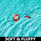 ONASAR Teal Blue Round Area Rug 4ft, Soft Fluffy Bedroom Bedside Floor Circle Rugs for Kids Girls Boys Teen Room, Cute Fuzzy Furry Plush Shaggy Carpet for Nursery Living Room Playroom Dorm Home Decor