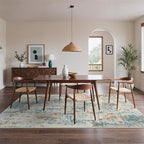 BEIMO Area Rugs 6x9 for Living Room Bedroom, Modern Abstract Machine Washable Rug, Large Soft Low Pile Floor Carpet with Non Slip Backing for Dining Room, Teal and Terracotta