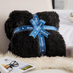 Bedsure GentleSoft Fluffy Black Throw Blanket Gifts for Men, Black Decor Soft Cozy Fuzzy Plush Minky Thick Warm Sherpa Fleece Faux Fur Throws for Couch Bed, Furry Blanket Gifts for Mom Dad, 50x60