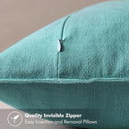 MIULEE Decorative Linen Pillow Covers 20x20 Inch Turquoise Boho Farmhouse Neutral Couch Throw Pillows for Bed Pack of 2 Accent Coastal Modern Pillowcase Summer Sofa Livingroom Home Decor
