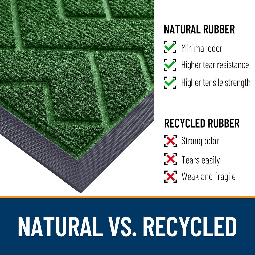 OLANLY Front Door Mat Outside 71x23, All-Season Absorbent Rubber Doormat