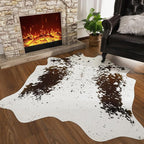 AROGAN Faux Cow Print Rug Large (5.2ft x 4.6ft) - Cow Print Area Rug with No-Slip Backing, Large Animal Skin Rugs for Living Room, Offfice, Room Decor, Spots