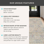 Vintage Beige Blue 2'6" x 8' Runner Rug for Hallway, Kitchen, Bathroom, Entryway Indoor, Washable Non Slip Rubber Backing Stain Resistant - Botanical Home Decor