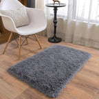 Ultra Soft Runner Rugs for Bedroom Hallways with Upgraded Non-Slip Rubber Backing & Thick Memory Sponge, 2 Packs 2x3 Feet Fluffy Shag Throw Area Rug for Bedside Dorm Dark Grey
