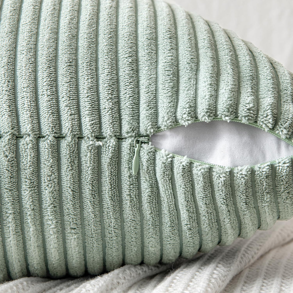 MIULEE Greyish Green Decorative Throw Pillow Covers for Couch 18x18 Inch
