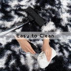 Pionblank Fluffy Area Rug for Bedroom 4x6 Feet, Indoor Plush Carpet, Shag Soft Bedside Rug, Cute Comfy Furry Rug for Living Room Dorm Girls Boys Room Nursery Decor, Black White