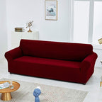 Joccun Christmas Stretch Couch Cover Slipcovers, 1-Piece Sofa Covers for 3 Cushion Couch Spandex Jacquard Washable Furniture Protector Cover for Living Room,Kids,Pets(Sofa,Red Dahlia)