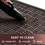 Mibao Front Door Mat, Heavy Duty Durable Welcome Mat for Outdoor Indoor, Dirt Trapper Waterproof Super Absorbent Door Mat for Entryway Outside Patio Porch, 61.5" x 36", Coffee