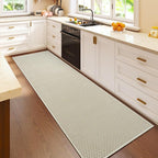 YDKGL 2x6 ft Kitchen Runner Rugs Mat Non Slip Woven Runners for Hallways Washable, Soft Long Entryway Laundry Hall Floor Runner Carpet for Indoor Backdoor Bedroom Living Room, Beige