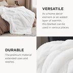 Bedsure GentleSoft Fuzzy Sherpa Faux Fur Twin Blanket White Cozy Gifts for Women Men, Soft Fleece Plush Warm Minky Thick Blanket Twin Size for Bed, Couch, White Room Decor Dorm Essentials, 60x80