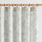 jinchan Grey Floral Linen Curtains 96 Inch Farmhouse Rod Pocket 2 Panels