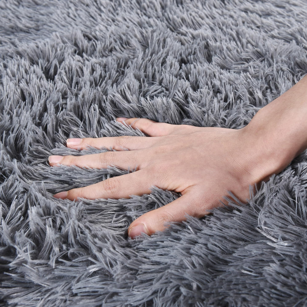 Quntue Runner Rugs for Bedroom 2x6 Rug Runners for Hallways Non Slip Soft Shag Bedside Rug, Fluffy Area Rug Throw Rugs for Living Room, Floor Carpet Runner for Nursery Kids Dorm, Grey