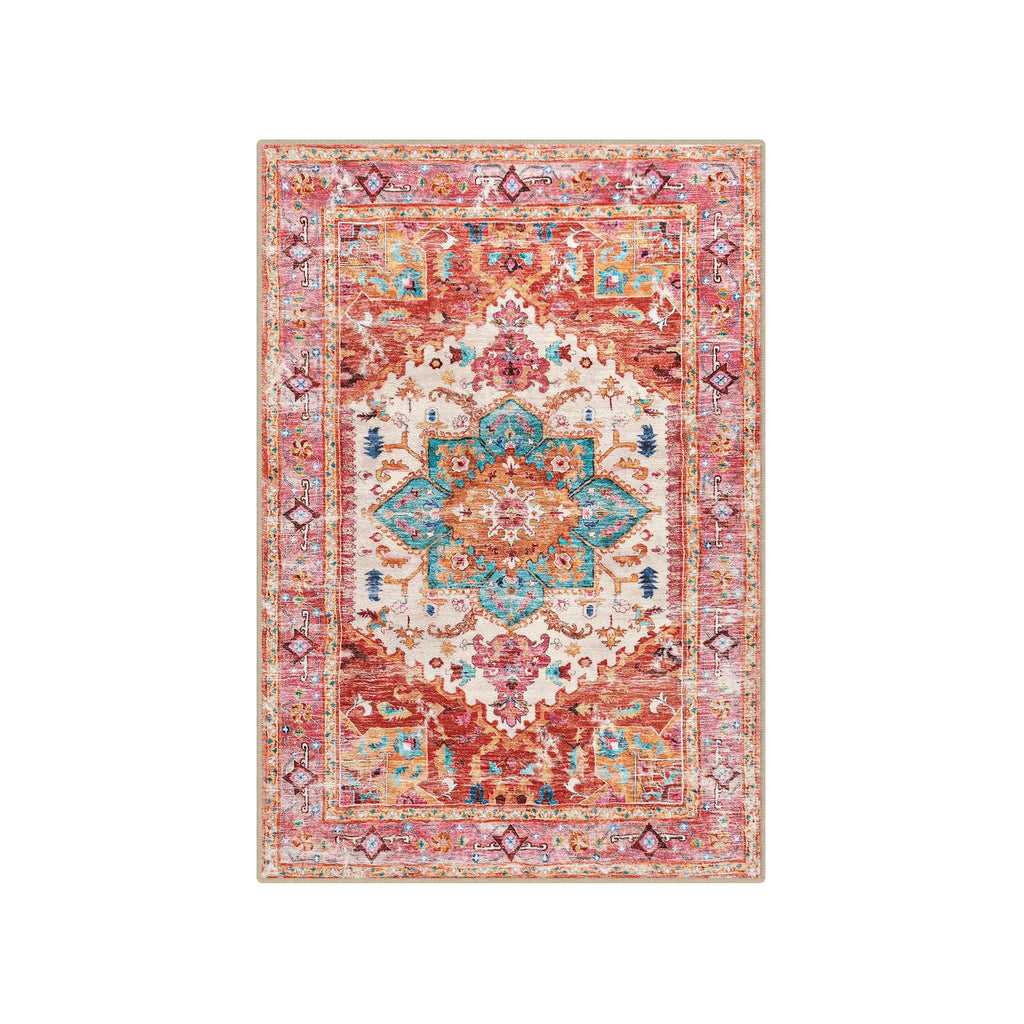 Yamaziot Washable Area Rug, 2x3 Small Boho Vintage Entryway Non-Slip Rug