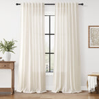 Nanspring Mist Sage Linen Curtains Semi Sheer 96 Inches Long 2 Panels Set for Living Room Back Tab Rod Pocket Light Filtering Drape for Bedroom Modern Farmhouse Coastal Decor Protect Privacy 52x96 — 기타