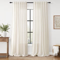 Modern Linen Curtains 108 Inches Long for Living Room Light Filtering Semi Sheer Curtain Back Tab Neutral Luxury Modern Farmhouse Decor Floor to Ceiling High Window for Bedroom 52x108, 2 Panels