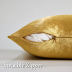 GIGIZAZA Gold Velvet Pillow Covers 16x16, Set of 2 Couch Throw Decorative Pillow Covers Soft Modern Living Room Square Cushion Fall Pillowcases