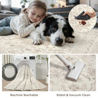 Luxturiy 5x7 Area Rugs Living Room: Bedroom Washable Carpet Beige White