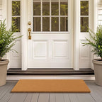 Barnyard Designs Natural Coco Coir Heavy Duty Backing Doormat - Large Cute Non-Slip Front Door Welcome Mat for Outside Entrance or Porch Entry, Brown (24x36, Plain Brown)