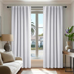Deconovo Blackout Curtains, Thermal Insulated, W70 x L84 2 Panels, Back Tab, Machine Washable, Room-Darkening Drapes for Bedroom/Living Room Star White