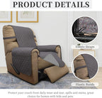 ISSUNTEX Double Protection 100% Waterproof Recliner Covers for Living Room, Reversible Furniture Protector Recliner Couch Sofa Slipcover for Dogs, Pets, Kids (Recliner, Gray/Light Gray)