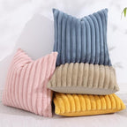 decorUhome Fall Faux Fur Throw Pillow Covers 22x22 Set of 2 Grey Blue