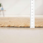 Hausattire Hand Woven Jute Braided Rug, 3’ Round – Natural, Reversible Boho Entry Area Rugs for Kitchen, Living Room I Farmhouse Decorative Floor Rug, 3 Feet Round
