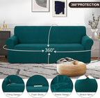 U-NICE HOME Stretch Couch Cover Sofa Cover Sofa Slipcover Furniture Protector for 3 Cushion Couch Sofa Pet Friendly(Sofa, Blue)