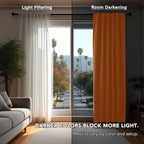 Deconovo Blackout Curtains for Kitchen Window Back Tab and Rod Pocket Curtains Room Darkening Curtains 52Wx45L Inch Orange Flame 2 Panels