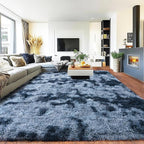 Pionblank Large Area Rug for Living Room 10x14, Fuzzy Modern Shag Rug, Fluffy Plush Non Slip Soft Furry Carpet for Bedroom Kids Room Nursery Teens Dorm Home Decor, Blue Grey