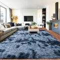 Pionblank Large Area Rug for Living Room 10x14, Fluffy Shag Rug, Blue Grey