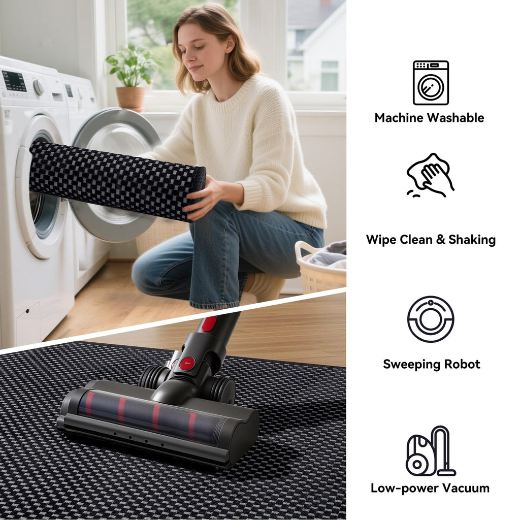 YDKGL Indoor Front Door Mat Entryway Rug Non Slip Washable Black 2x3 ft