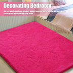 8x10 Fluffy Area Rugs for Living Room,Shag Area Rug for Bedroom,Soft Fuzzy Rug Non-Shedding Indoor Plush Carpet for Kids Bedroom Nursery Home Decor,Hot Pink