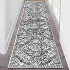 HEBE Hallway Runner Rug 2'x8' Washable Vintage Distressed Area Rugs Non Slip Laundry Rug Runner Boho Floor Carpet Runners for Hallways Entryway Laundry Room Kitchen Bathroom