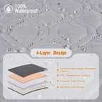 VANSOFY Waterproof Recliner Couch Covers, Sofa Covers 1-Piece Washable Reclining Sofa Cover Non-Slip Furniture Protector with Elastic Straps Pocket for Dogs, Pets(Light Gray,2 Seater)